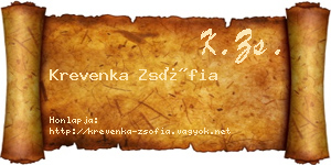 Krevenka Zsófia névjegykártya