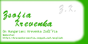 zsofia krevenka business card